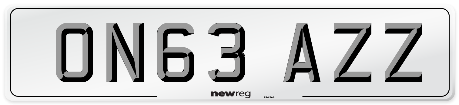 ON63 AZZ Number Plate from New Reg